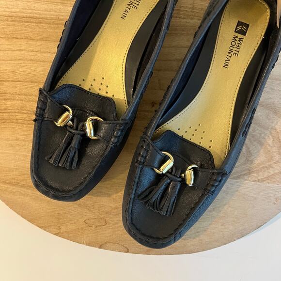 Vintage Midnight Blue Soft Genuine Leather Double Tassel Loafer Size 8 - Picture 1 of 10